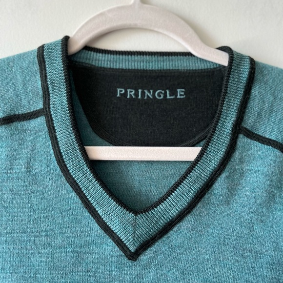 Pringle WOOL V-neck Blue Sweater - Picture 3 of 7